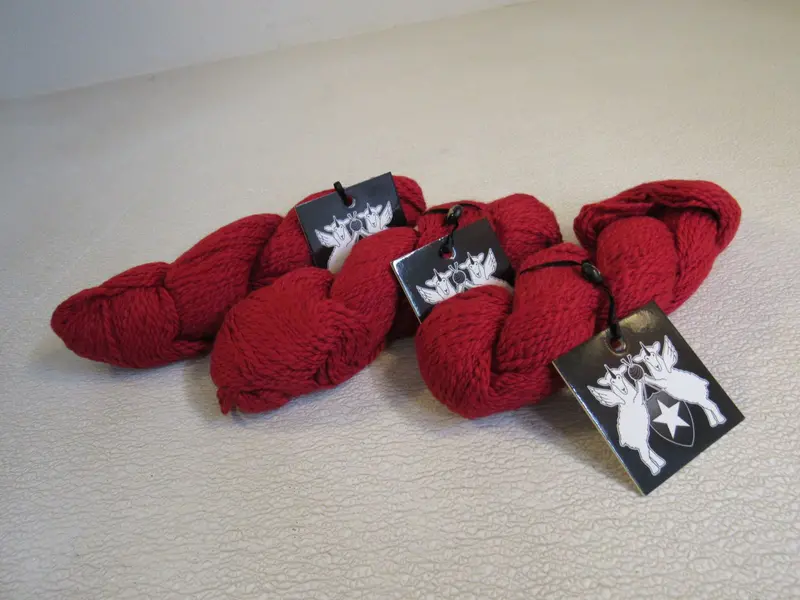 Gallar Organic Cotton Yarn In Crimson – 3 Skeins, 140 Yards Each, Gots-Certified 1