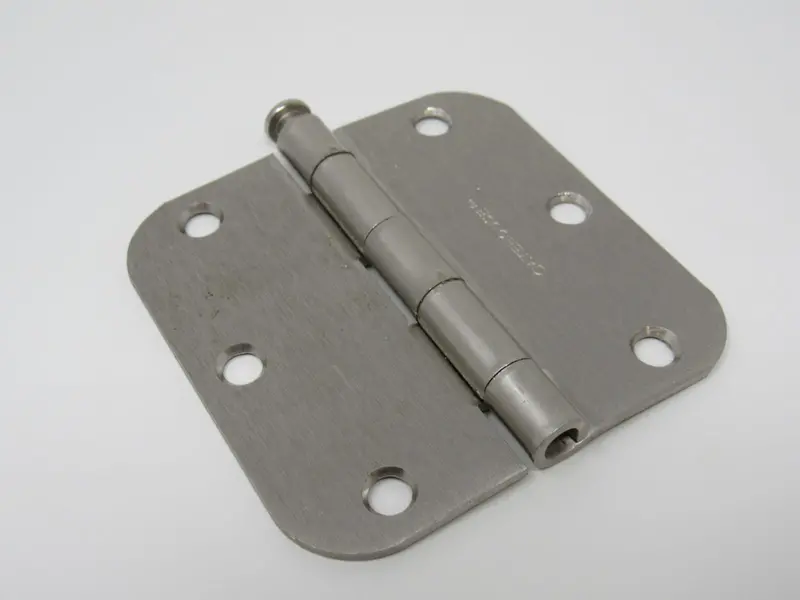 Gate House 3.5-Inch Satin Nickel Door Hinge – Rounded Corners, 3-Hole Mount – Pre-Owned 1
