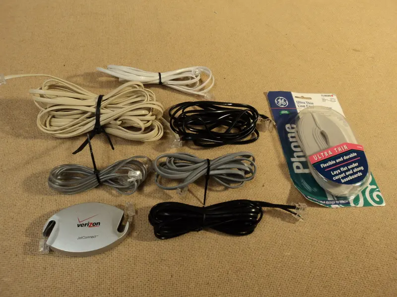 Ge Ivory/Gray Telephone Cords – 7–25 Ft, Lot Of 8 Tl96589, Pre-Owned 1