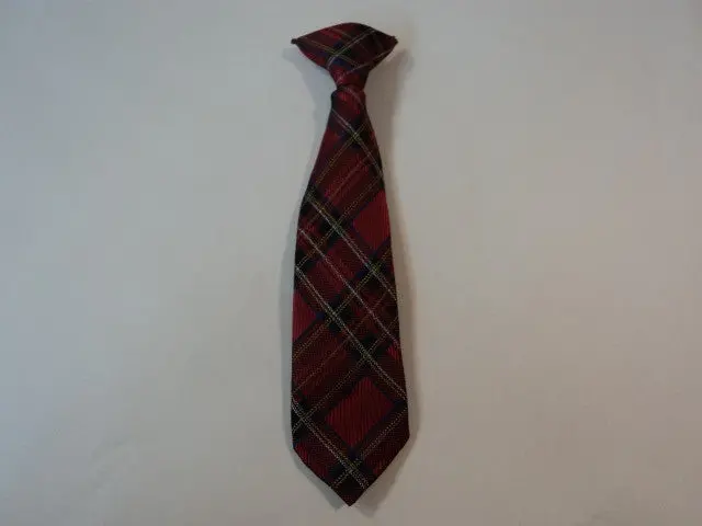 George Boys’ Plaid & Check Necktie – Polyester, Size Small (6–7), 10 Inches 1