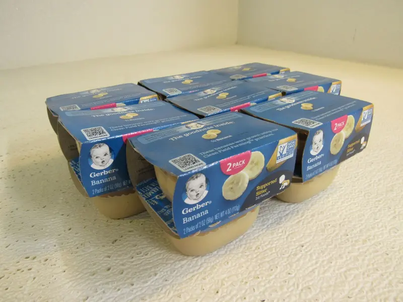 Gerber Baby Food – Banana First Foods Stage 1, Supported Sitter Containers (2-Pack, New) 1