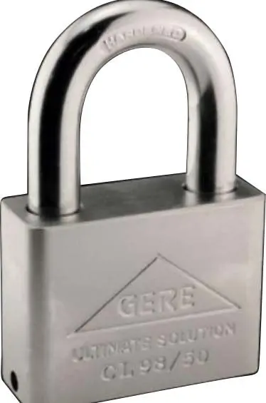 Gere Anti-Cut Chrome Padlock – 40Mm Shackle, Heavy-Duty Security 1