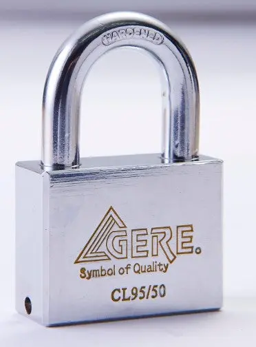 Gere Chrome-Finished Heavy-Duty Padlock – 60Mm Body Size 1