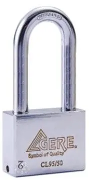 Gere Extended-Shackle Steel Padlock – 50Mm, General-Purpose Use 1