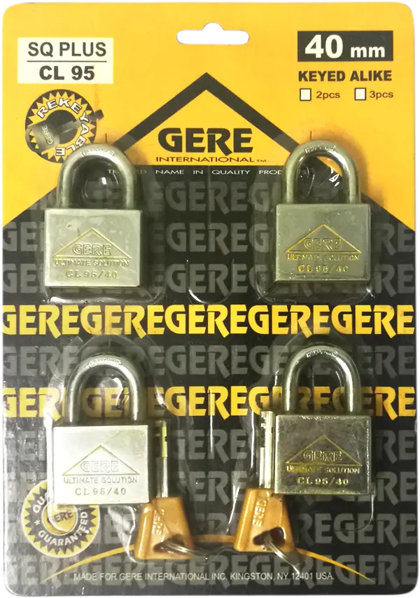 Gere Key-Alike Padlock Pack – 4X 40Mm Chrome Locks, Same Key Operation 1