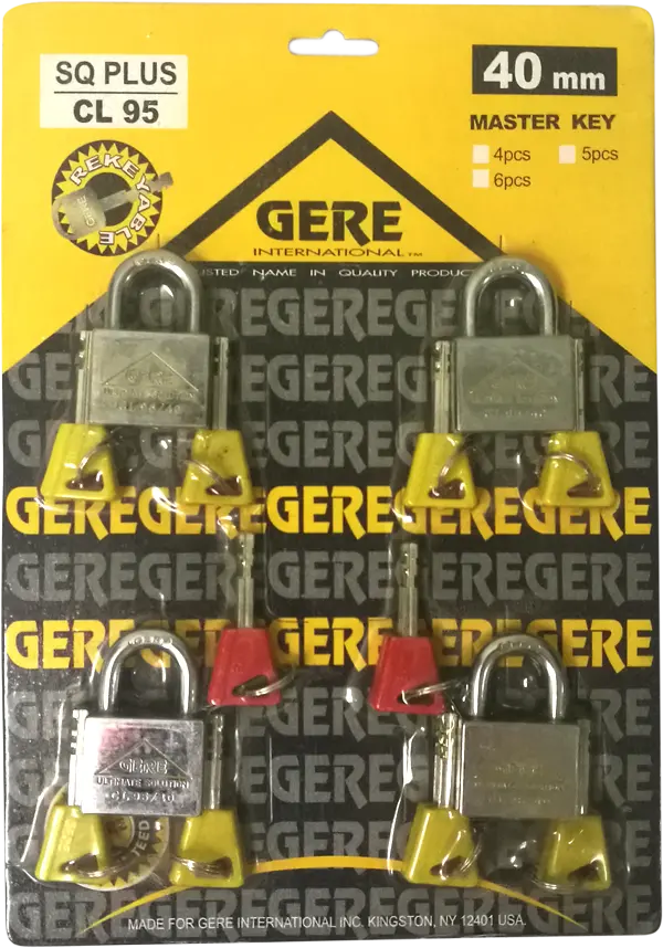 Gere Master Key Set – 4 Chrome Padlocks (40Mm), Interchangeable Keys 1