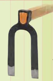 German Two-Tine Straight Fork Hoe Head Only 1