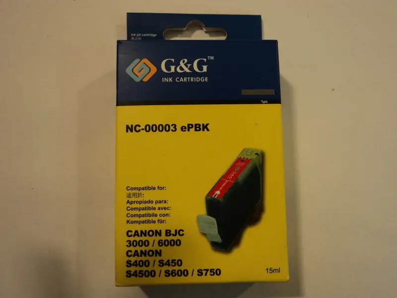 G&G Black Ink Cartridge For Canon Bjc-3000, Bjc-6000, S400, S450, S4500, S600, S750 – New 1