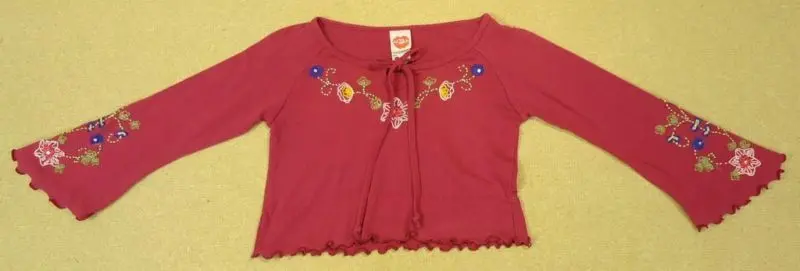 Girls’ Pink Long-Sleeve Embellished Lipstick Shirt – Size 5 – Brand New 1