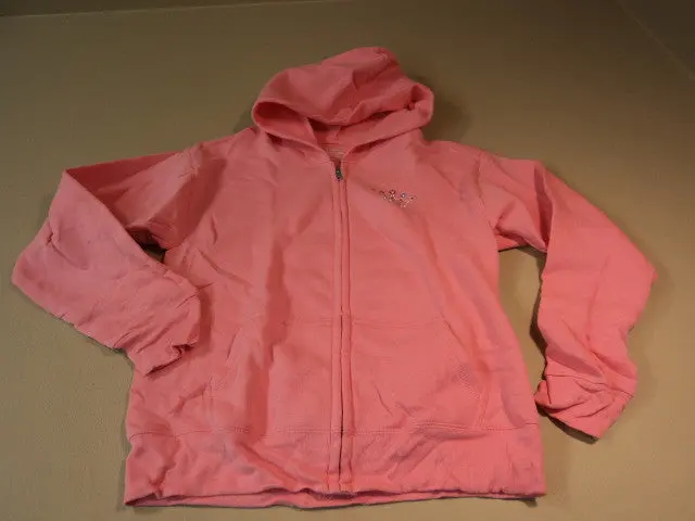 Girls' Soft Cotton-Polyester Hoodie – Pink, Size Xl (14–16) 1
