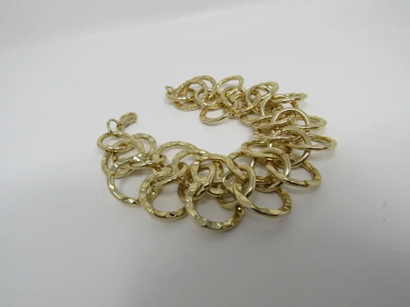 Gold-Tone Chain Link Bracelet For Women – Designer Metallic Accent 1