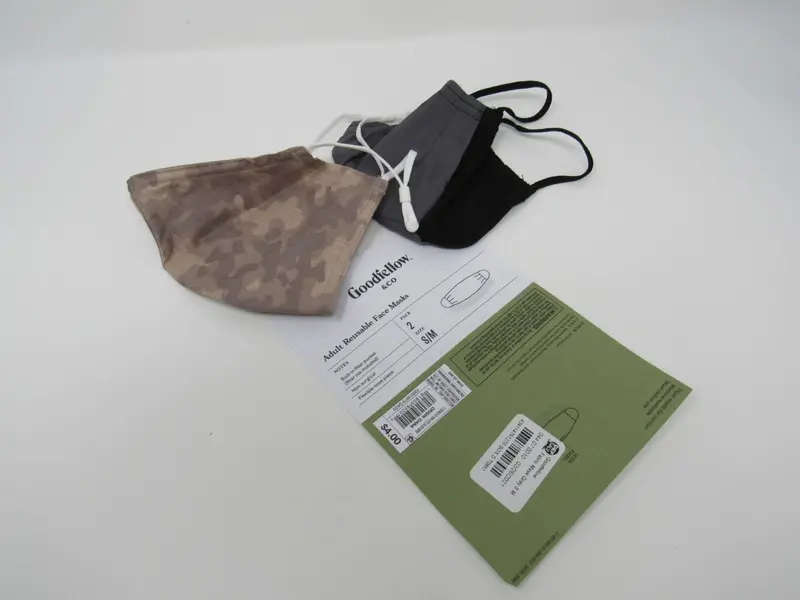 Goodfellow Reusable Adult Face Mask – 2-Pack With Filter Pocket (S/M) 1