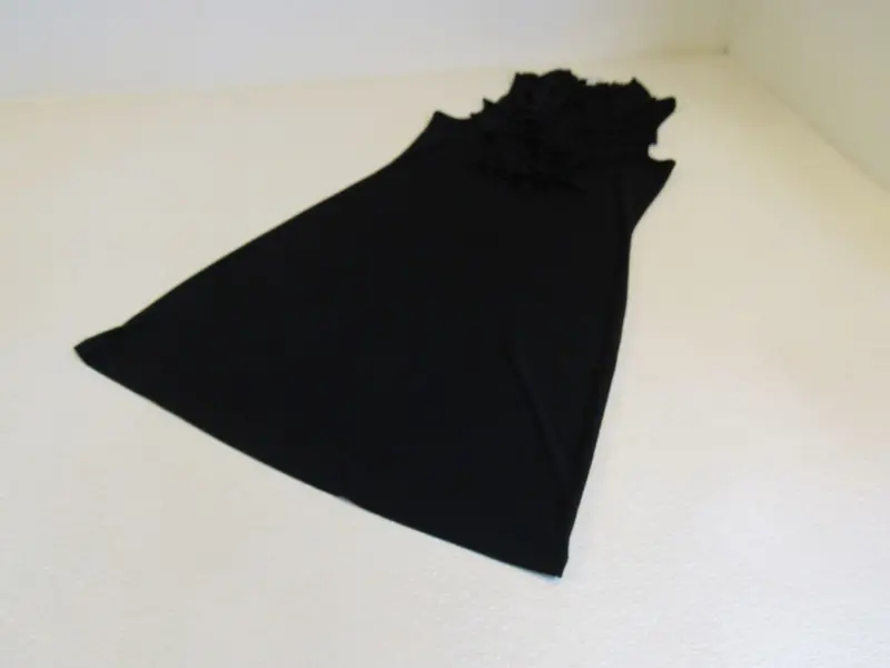 Halo Ruffle-Front Dress – Black, Women'S Size M, Feminine Silhouette 1