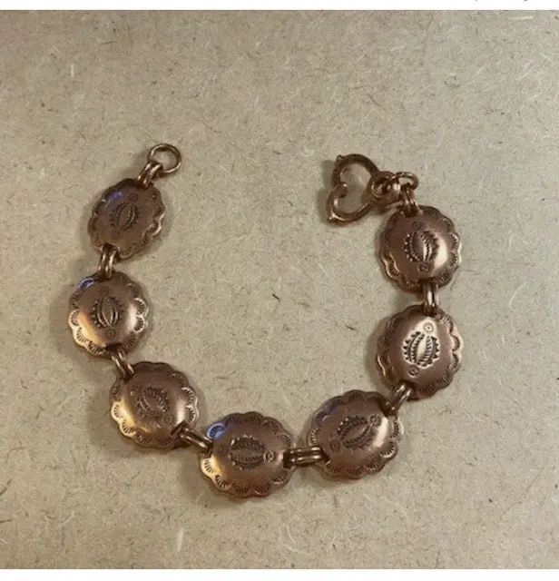 Hand-Stamped Copper Bracelet – Textured Artisan-Made Arm Cuff 1