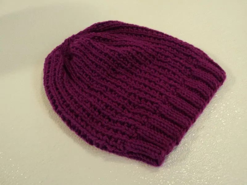 Handcrafted Magenta Textured Slouch Beanie – 100% Acrylic, Adult Unisex Fit – Tag-Free New 1