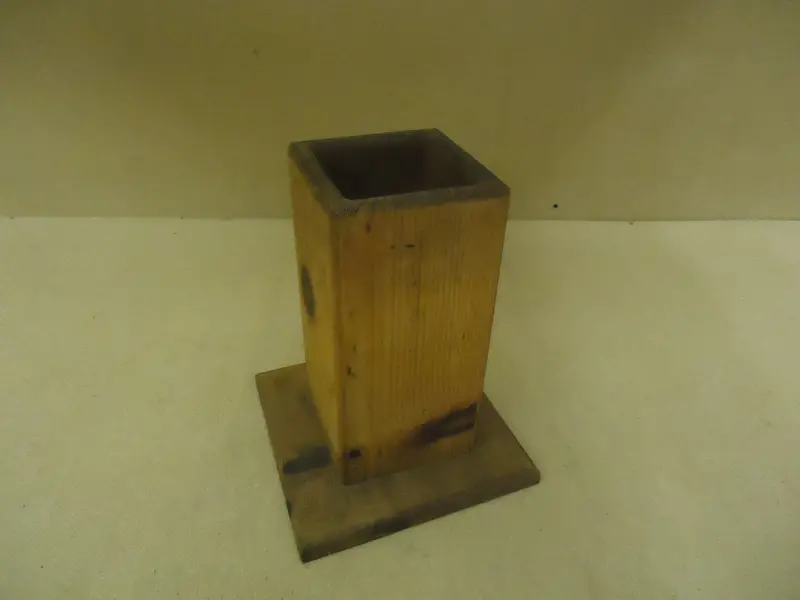 Handcrafted Midtone-Stained Square Wooden Flower Pot – 13X6X6 Inches 1