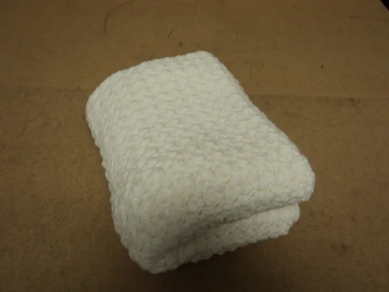 Handmade Cotton-Blend Throw Blanket – 60" X 48", Soft White, Pre-Owned 1