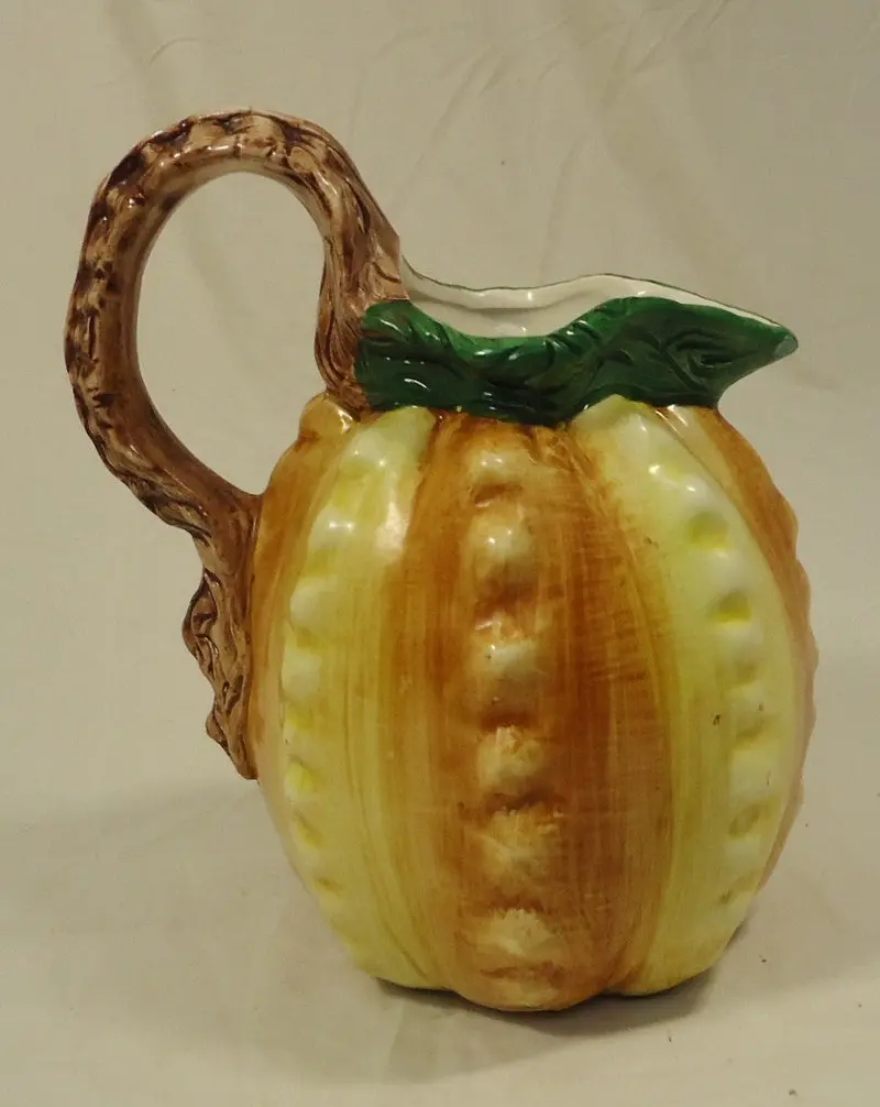 Handmade Harvest Ceramic Pitcher – Artisan-Crafted, 10" Tall Vintage Tableware (24-38F) 1