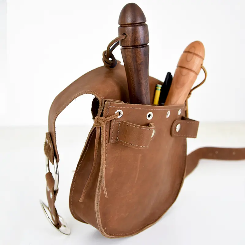 Handmade Leather Garden Tool Belt – Custom-Cut & Stitched 1