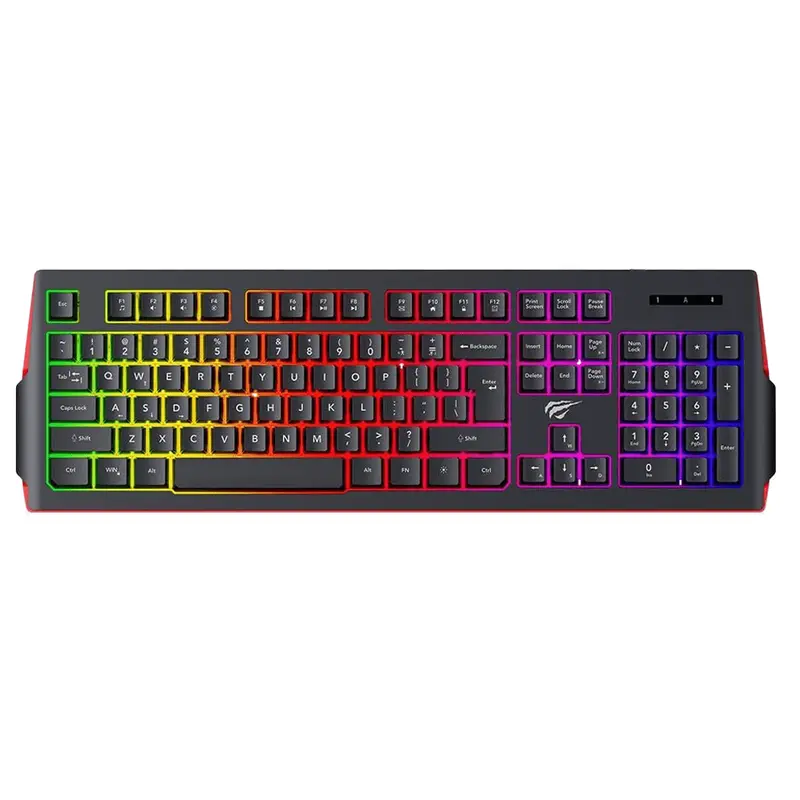 Havit Hv-Kb866L Rgb Gaming Keyboard – Black And Red Backlit Design 1