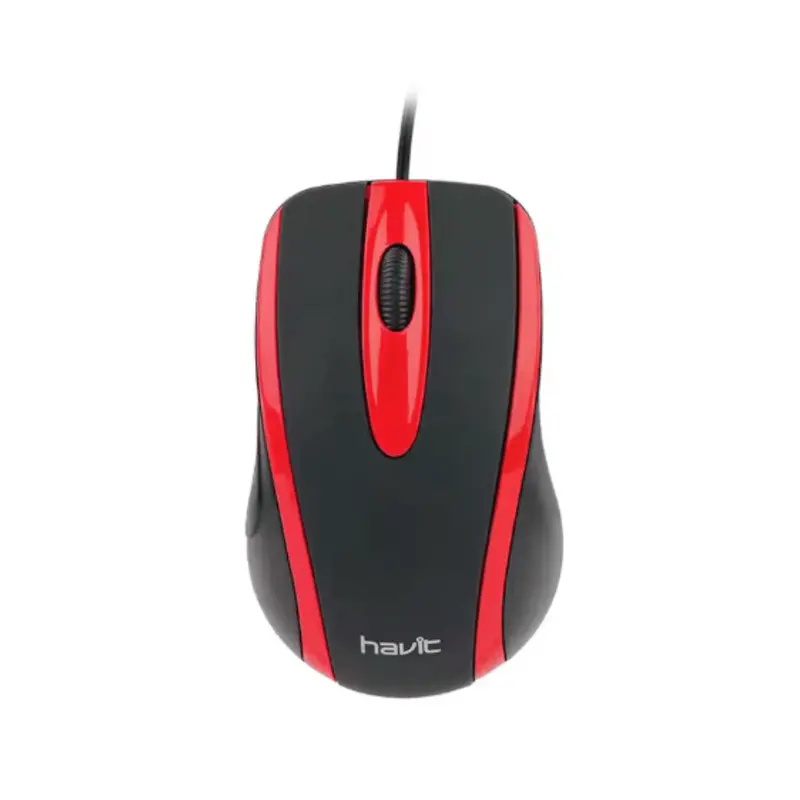 Havit Hv-Ms753 Wired Usb Optical Mouse – Black And Red Gaming Style 1