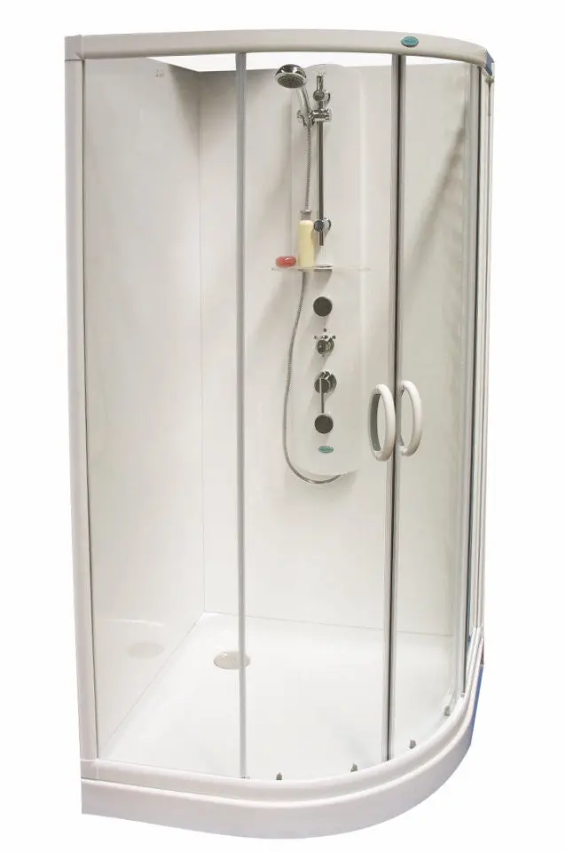 Henry Brooks Collesium Curved Chrome Corner Shower Enclosure – 900X900Mm With Flat Wall Liner 1