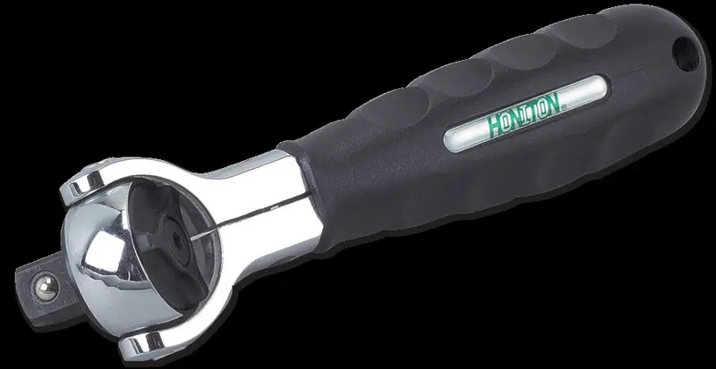 Honiton 72-Tooth Swivel Ratchet Handle — 1/4" Drive, Compact Stubby Design 1