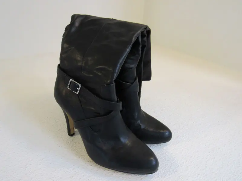 Inc International Concepts Black Faux Leather Mid-Calf Boots For Women — Size 8M, Pre-Owned 1
