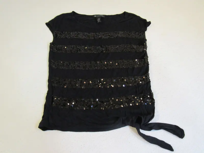 Inc International Concepts Black Side-Tie Rayon Shirt For Women — Size Small, Lightly Worn 1
