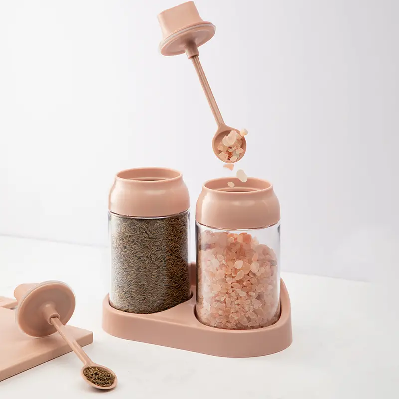 Inochi Yoko Tritan Spice Jars – 2-Piece Airtight Condiment Set 1