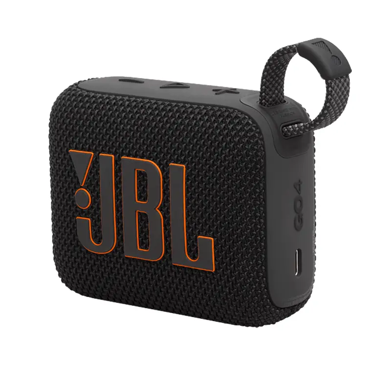 Jbl Go 4 Portable Bluetooth Speaker – Black With Orange Accents 1