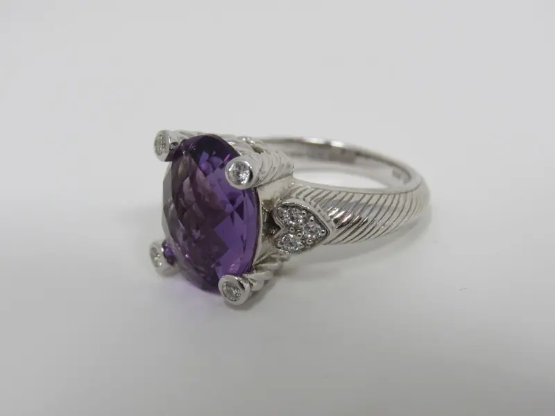 Judith Ripka Amethyst-Tone Ring In Sterling Silver – Size 7 1