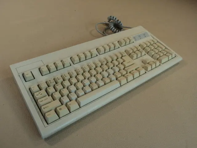 Keytronic E03601Qcmtps2-C Ps/2 Keyboard – Gray, Coil Cord Design (Used) 1