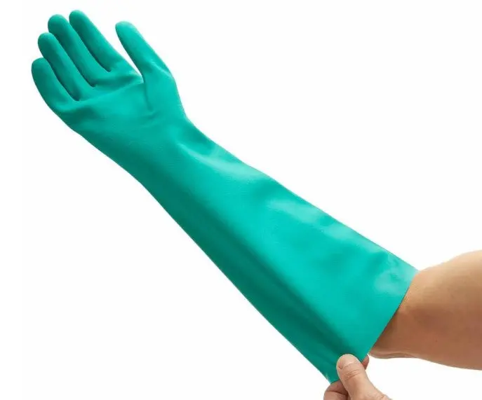 Kimberly-Clark Kleenguard G80 Nitrile Gauntlet Gloves – Chemical-Resistant, Size 9 Large (Model 25623) 1