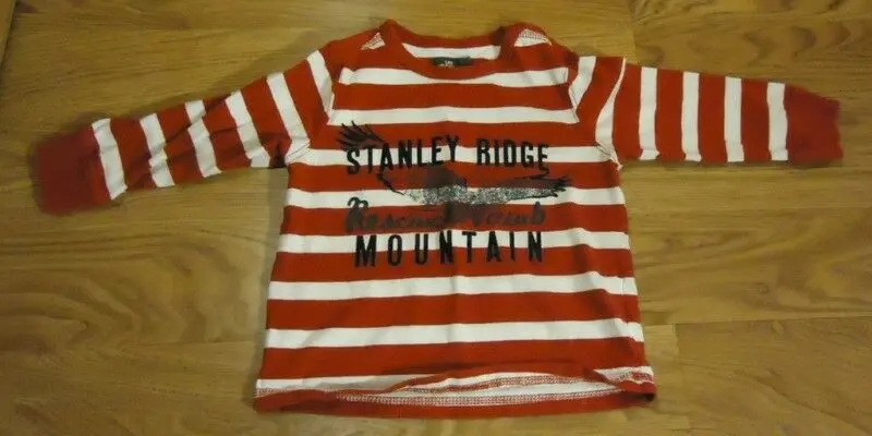 L.O.G.G. H&M Toddler Long Sleeve Shirt, Sizes 12–18 Months – Red And White Striped Cotton, Pre-Owned 1
