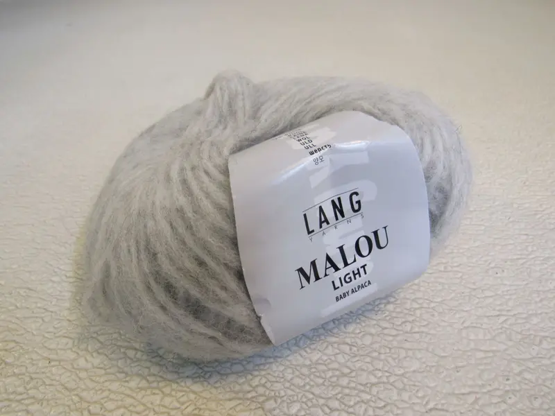 Lang Malou Light Baby Alpaca Yarn In Silver – 1 Ball, 208 Yards, Soft & Silky Knitting Yarn 1