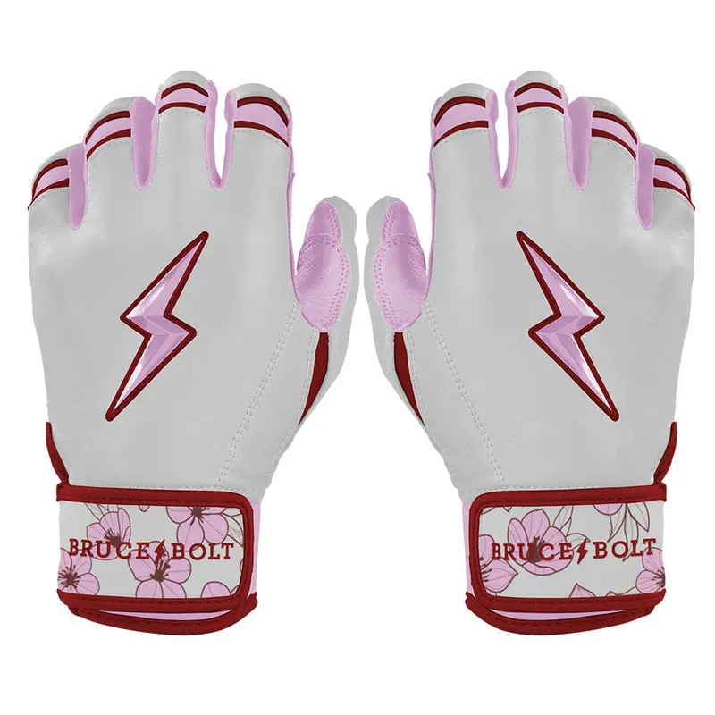 Lars Nootbaar Signature Short-Cuff Batting Gloves – White/Pink 1
