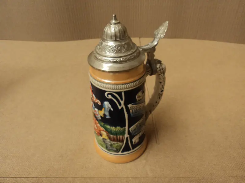 Lerchen German Beer Stein – 9" Height, 4" Diameter, Colorful Hand-Painted Ceramic, Collector’S Edition 1
