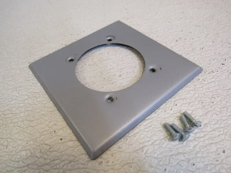 Leviton 1-Gang Round Wall Plate – 4.5" Stainless Steel, Antique Silver Finish (Used) 1