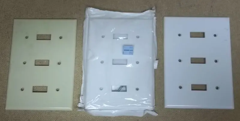 Leviton Triple-Pole Switch Wall Plates – Set Of 3, Commercial Grade, Previously Installed 1