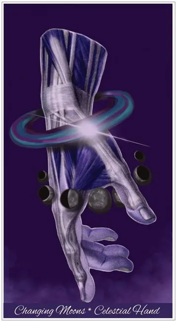 Lunar Cycle Art Print Set – Hand & Celestial Motifs On Posters And Cards 1