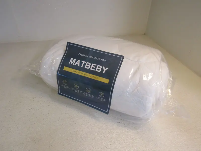 Matbeby Premium Quilted King Mattress Pad – Crisp White – New 1