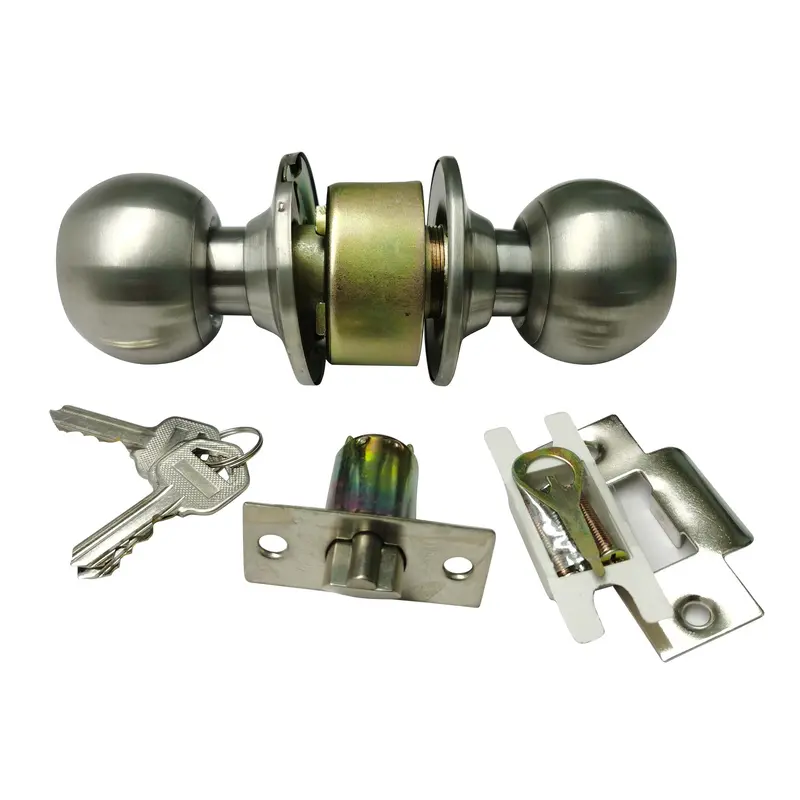 Max 587 Heavy-Duty Stainless Steel Cylindrical Lock – Includes 3 Brass Keys 1