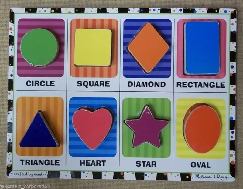 Melissa & Doug Chunky Shape Puzzle (Model 3730) – 12" X 9" – For Ages 2+ – Pre-Owned 1