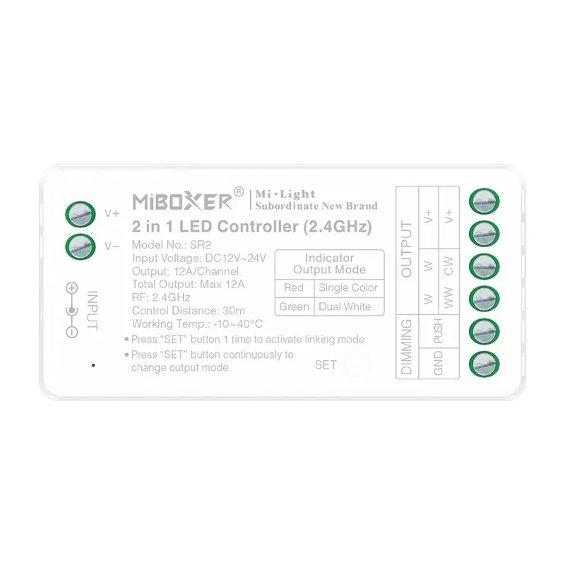 Miboxer 2-Channel 2.4Ghz Led Strip Controller – High-Power Design (Sr2) 1