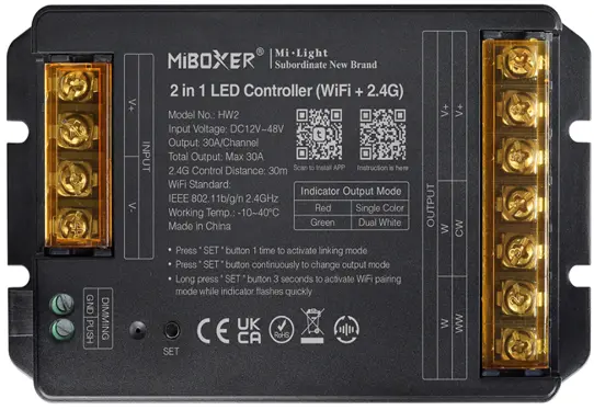 Miboxer 2-Channel Wifi + 2.4Ghz Led Controller – 30A Max Output (Hw2) 1