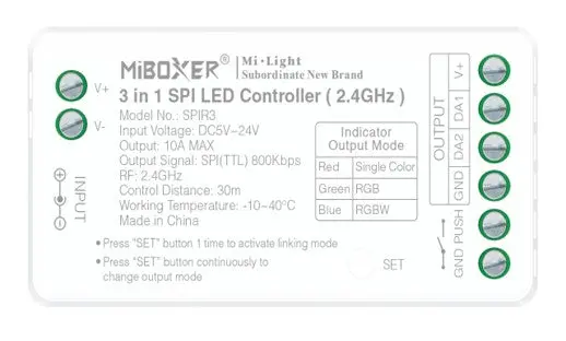 Miboxer 3-Channel 2.4Ghz Spi Led Controller – Supports Mono/Rgb/Rgbw (Spir3) 1