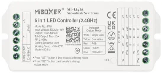 Miboxer 5-Channel 2.4Ghz Led Dimmer – 20A Max Output (Pr5) 1