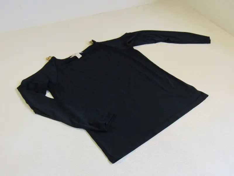 Michael Kors Women'S Black Off-Shoulder Blouse – Sleeveless Silhouette – Size M (Gently Used) 1