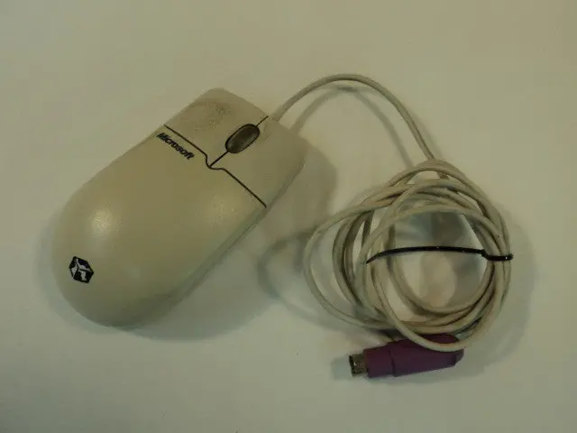 Microsoft Intellimouse Ps/2 Ball Mouse – Two-Button, Scroll Wheel, Gray (Used) 1